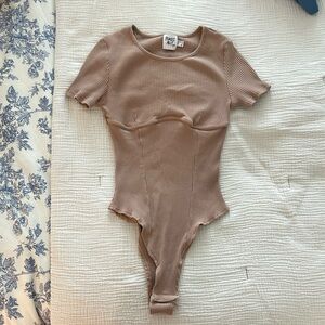 Beige ribbed Princess Polly bodysuit